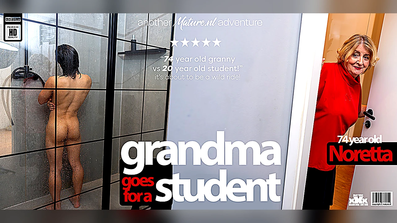Noretta – 25 Year Old Exchange Student Gets To Fuck The Very Horny And Curvy 74 Year Old Grandma Noretta