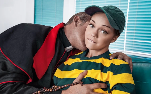 Melia Avelin - Holy Uniform Inspection: She Tried To Hide Her Female Body, But The Priest Knows Best